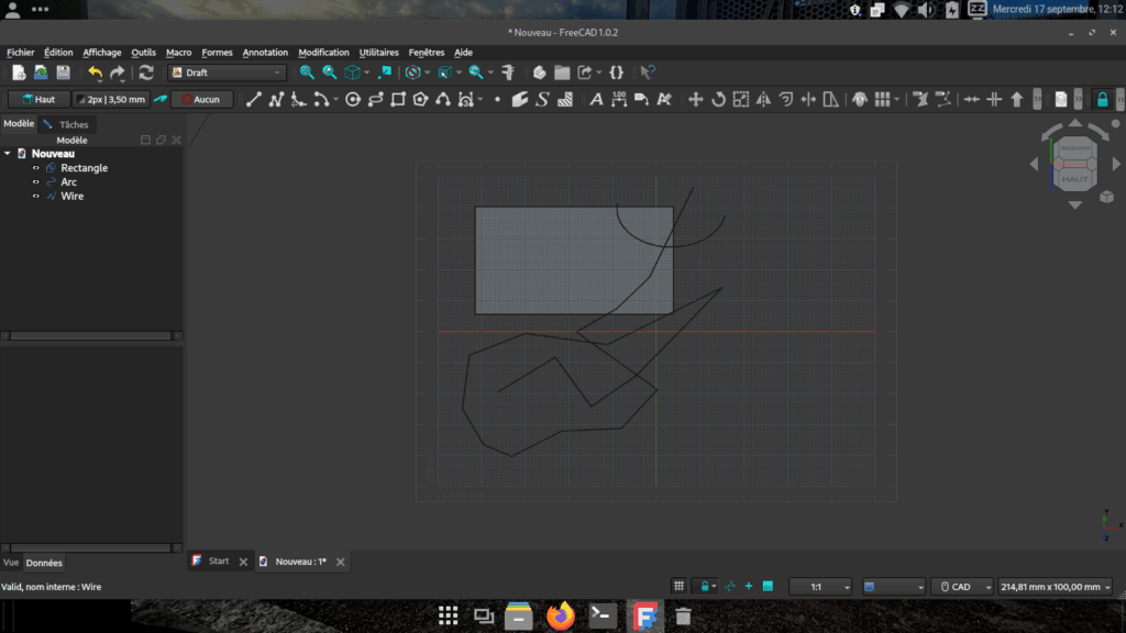 pointer les courbes sur freecad