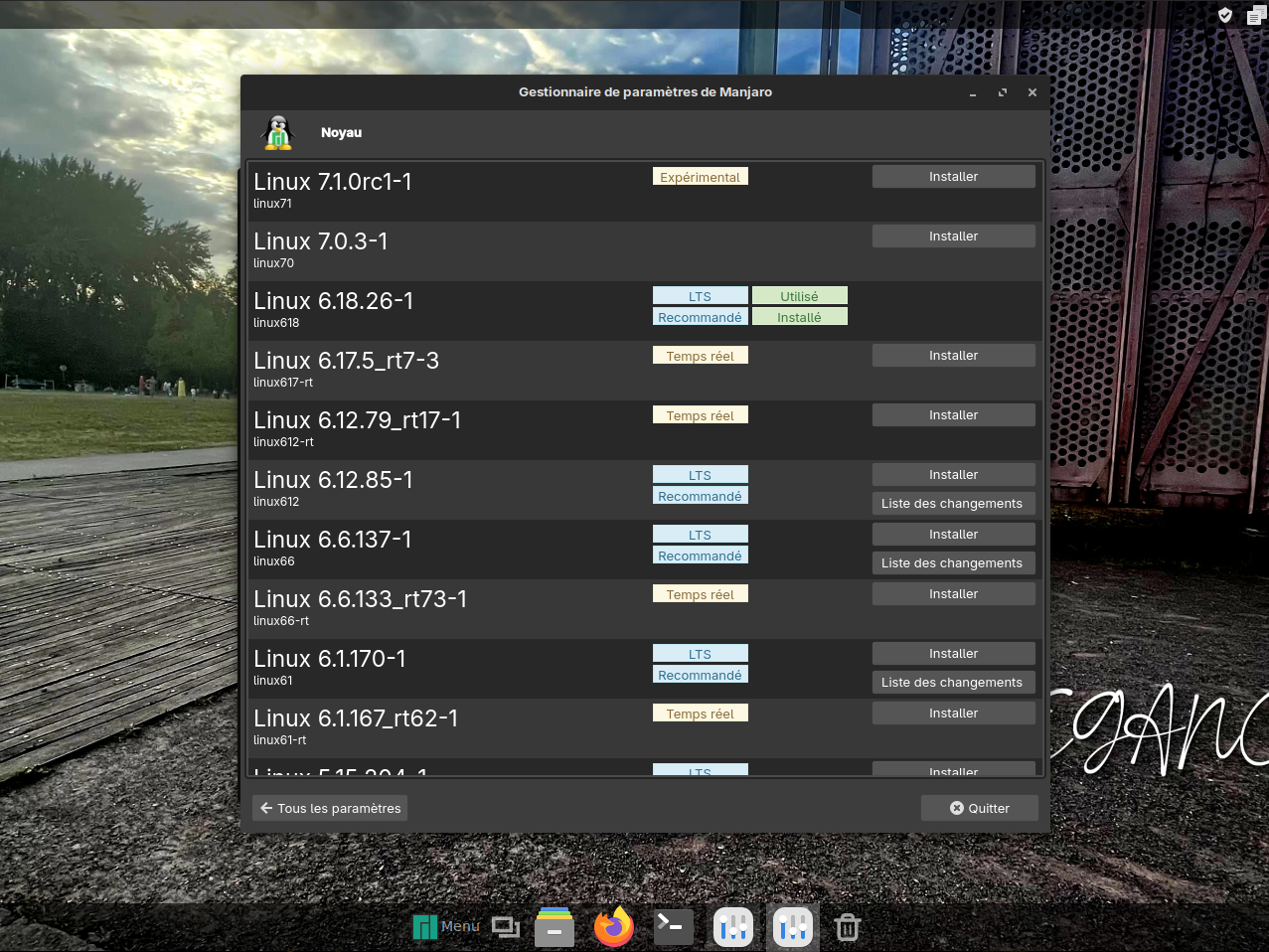 Noyaux sur la version 4.2