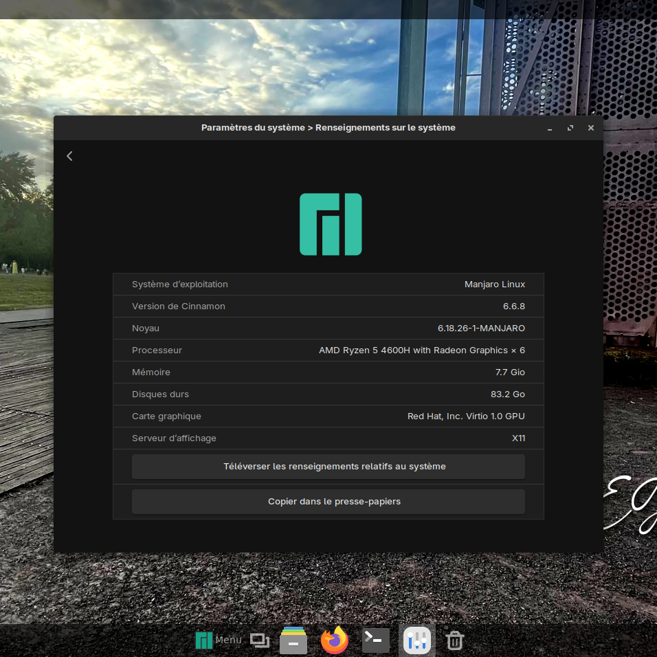 Elegance 4.2 Renseignements du système